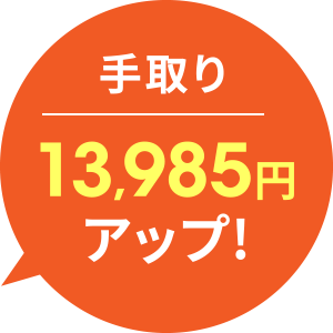 手取り13,985円アップ！